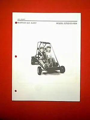 Murray Go Kart Model # Gt60101x92a Owner's / Parts Manual • $6