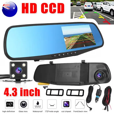 Dash Camera Front And Rear Camera 4.3  Dual Lens 1080P Dash Cam Reverse Camera • $30.35