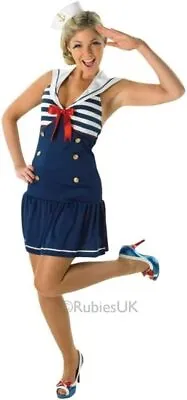 Sexy Sailor Navy Adult Womens Fancy Dress Costume Outfit With Hat - Size Medium • £11.99