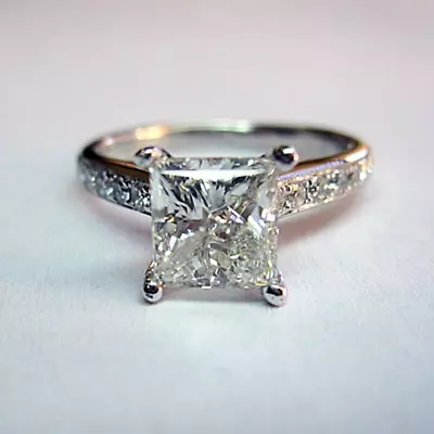 3 Ct Princess Cut VVS1 Moissanite Engagement Ring In 14K White Gold Plated • $142.49