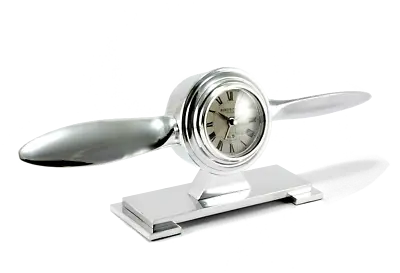 Table Clock Mantel Metal An Aircraft Propeller Pilot Watch With Alarm Function • $288.87