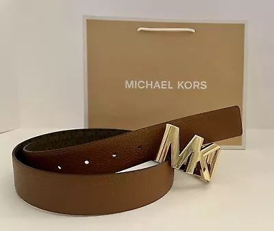 Michael Kors Women's Reversible Signature MK Logo Leather Belt Size Medium NWT • $49