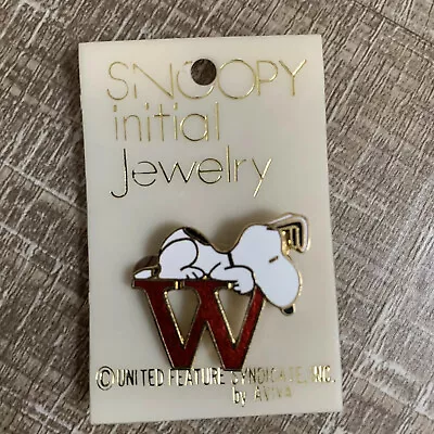 Vintage Peanuts Gang Snoopy Pin By Aviva - Snoopy In Initial  W  Pin • $6.99