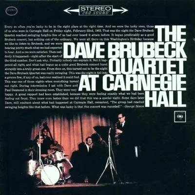 £8.94 • Buy The Dave Brubeck Quartet : At Carnegie Hall CD 2 Discs (2001) ***NEW***