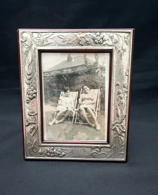 Bicchelli Vintage Silver Photo Frame Wooden Made In Italy & Old Family Photo • £26.60