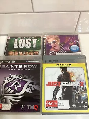 Play Station 3 Games X4 Saints Row Just Cause 2 sing Star Vol2 Lost • $23.99