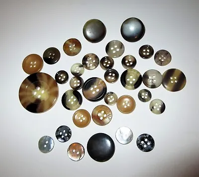 Mixed Lot Of 30+ Vintage Tortoise Shell Mother Of Pearl Buttons Sewing Notions • $5.95