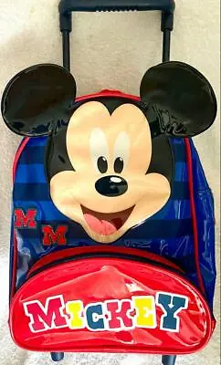 Disney Store Official Mickey Mouse Wheeled Rolling Trolley Bag For School  • £26