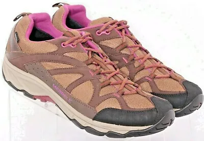 Merrell J55682 Calia Brown Pink Mesh Waterproof Hiking Trail Shoes Women's 11 • $34.96
