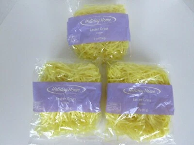 $7.91 • Buy Easter Grass Yellow Filler Basket Decoration 3oz Each Lot Of 3   