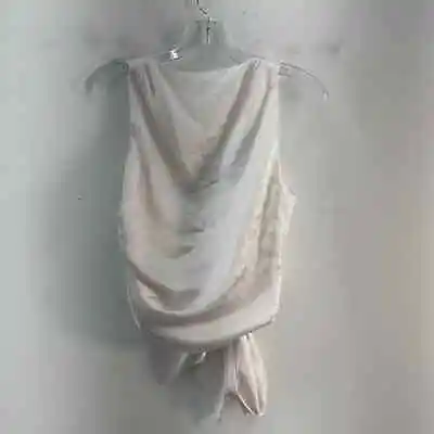 Zara White Satin Blouse Size S Women's Clothing Top • $19