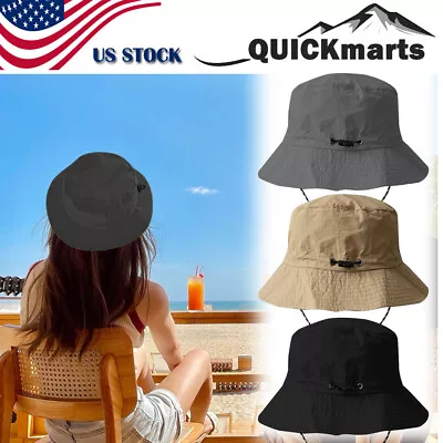 2PCS Waterproof Packable Bucket Sun Hat Outdoor Hiking Fishing Cap UV Protection • $16.99