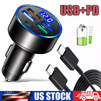 65W PD Car Charger USB 3.1A Cigarette Lighter For IPhone 15 Pro Max /15 Pro /15 • $8.99