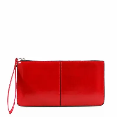 New Small Plain Clutch Bag Purse With Wristlet Ladies Handbag Detachable Strap • £10.99