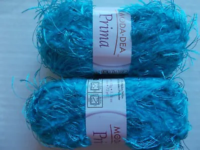 Moda Dea Prima Fashion Yarn Turquoise Lot Of 2 (72 Yds Each) • $15.99