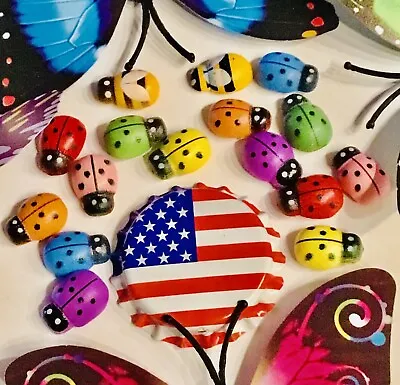 3D Fairy Garden Stickers Lady Bug Butterflies Bee Decor Arts Crafts Lot 👻🧲20pc • $9.97