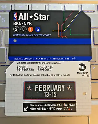 2015 All*Star NBA BASKETBALL Brooklyn New York Metrocard - NEW • $9