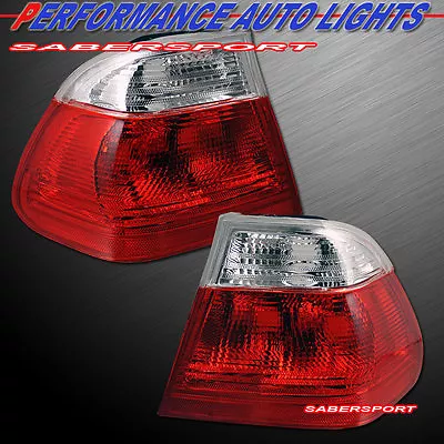 Set Of Pair Red Clear Taillights For 1999-2001 BMW E46 3-Series 4dr Sedan • $80