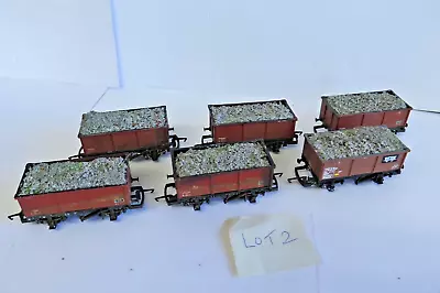 OO Gauge Hornby R239 And Others BR Brown 26T MSV Stone Wagons With Load Added X6 • £60