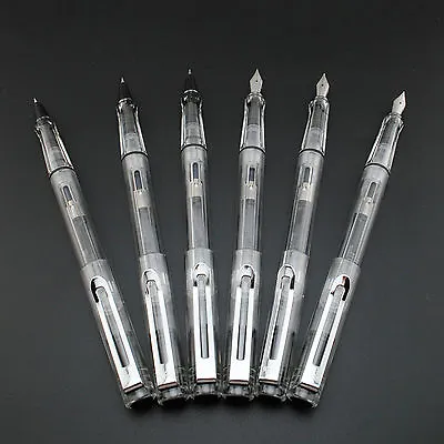 $12.60 • Buy 6 Jinhao 599A Clear Demonstrator Fountain Pen 3 Fine Nib & 3 Extra Fine Nib