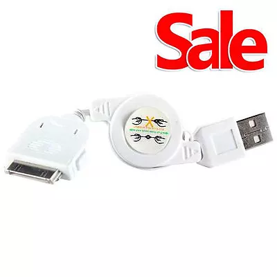 Retractable 30 Pin To USB Data Sync Charger Cable For Apple IPhone 4s 4 IPad 2 3 • £3.94