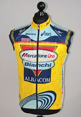 1998 1999 Mercatone Uno-Bianchi Cycling Team Vest Waiscoat Shirt Asics Size 3XL • $62.24