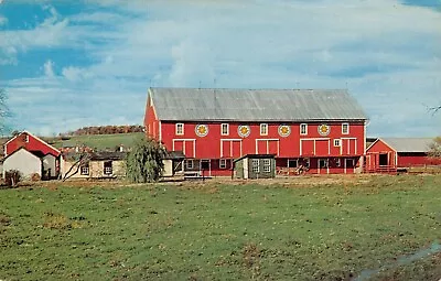 Pennsylvania Dutch Amish Folk Art Hex Signs Barn Decor Rustic Vtg Postcard T9 • $6.45