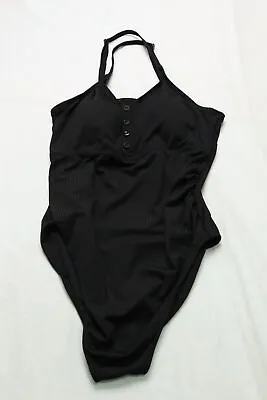 Summer Mae Women's Maternity Ribbed One Piece Swimsuit JJ4 Black Size XL NWT • $16.19