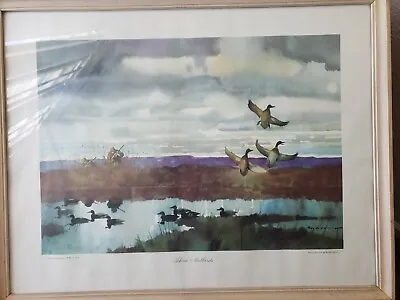 Three Mallards Duck Hunt Roy M. Mason Watercolor Art Print Framed Vintage  • $20