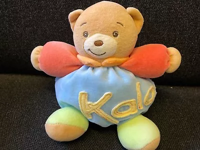 Kaloo Chubby Teddy Bear Baby Comforter Soft Toy Blue Green Orange • £34.95