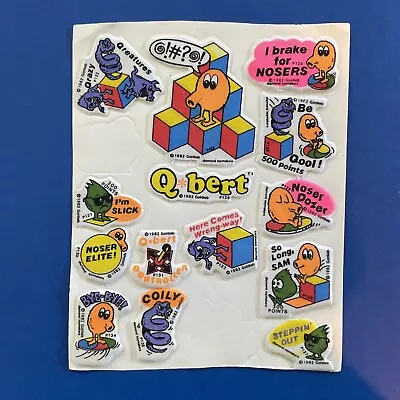 Vintage 1982 Q*bert Puffy Stickers By Gottlieb. Incomplete Sheet Of 14 Stickers • $4.99