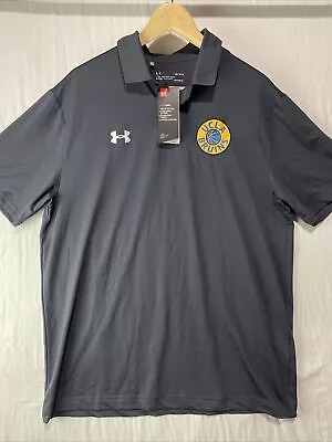 Ucla Bruins Basketball Polo Shirt Mens Large Short Sleeve Gray Loose Heat Gear • $30