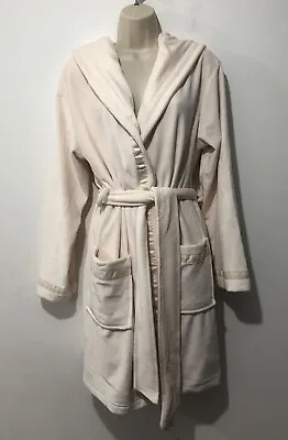 B By Ted Baker Soft & Cosy Velour Robe Dressing Gown In Cream XL • £46.99