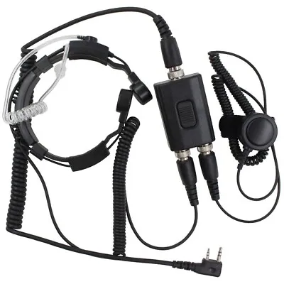 Military Police Throat Mic Air Tube Headset For Kenwood Puxing Wouxun Baofeng • $55.99
