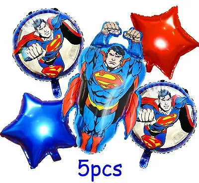 $9.95 • Buy Superman Foil Balloon 5pcs Set Superhero Helium Party Decoration Justice League