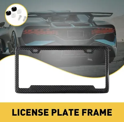 Real 100% Carbon Fiber License Plate Frame Tag Cover Original 3k Twill • $19.95