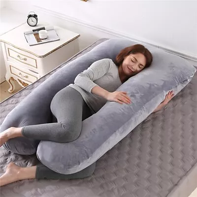 1pc Deluxe Crystal Fleece Maternity Pillow With U-Shape Design - Removable Wash • $25.06