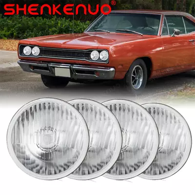 5.75  Round Glass Headlight Lamp Housing Fit For H4 LED HID Halogen Bulbs 4Pcs • $75.55