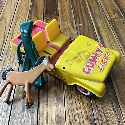 Vintage 1966 Gumby Figure Jeep Lakeside Toy W/ Figures Missing Wheel Windshield • $149.99