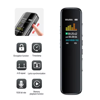 Voice Activated Digital Sound Audio Voice Recorder Pen Dictaphone MP3 Player US • $20.89