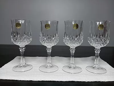 Lot Of 4  Cristal D'Arques Longchamp 4 1/2  Tall Stemmed Liqueur Shot Glasses  • $19.99