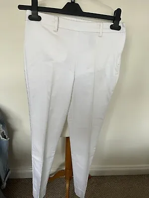 H&M White Cropped Trousers Size 6 • £6