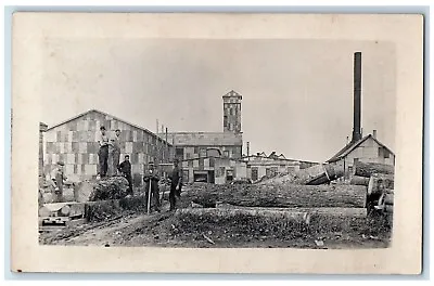 C1910's Lumber Yard Mill Occupational Logging New York NY RPPC Photo Postcard • $149.95