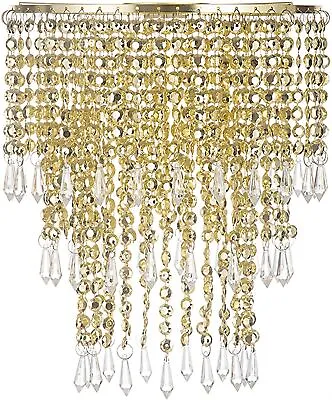 Chandelier Style Ceiling Light Shade Droplet Pendant Acrylic Crystal Bead Luxury • £16.90