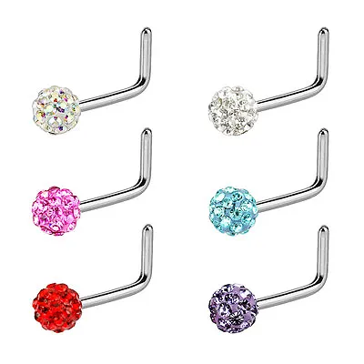 1 Pc 3mm Ferido Ball 316L Surgical Steel L Shape Nose Stud Rings 20g • $8.95