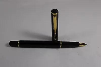 Vintage Parker 88 Rialto Ballpoint Pen Black Lacquer Body Golden Trim UK • $13