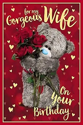 3D Holographic Hologram Wife Birthday Card Bear With Roses • £6.89