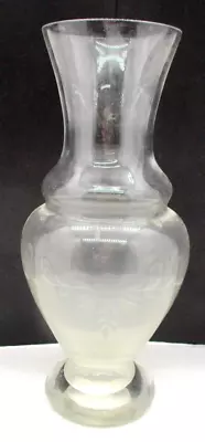 Vintage Etched Floral Glass Vase  • $12.99