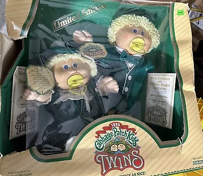 *RARE* TWIN Blonde Hair Blue Eyed Cabbage Patch Both Have Pacifiers New 1985 • $57
