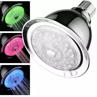 7-Color 4-Setting LED Shower Head W/ Air Turbo Pressure Boost Technology • $23.31